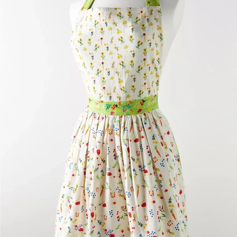 Anthropologie Apron, Appoline Floral Print, Bohemian, Boho Chic French Farmhouse - Picture 2 of 6